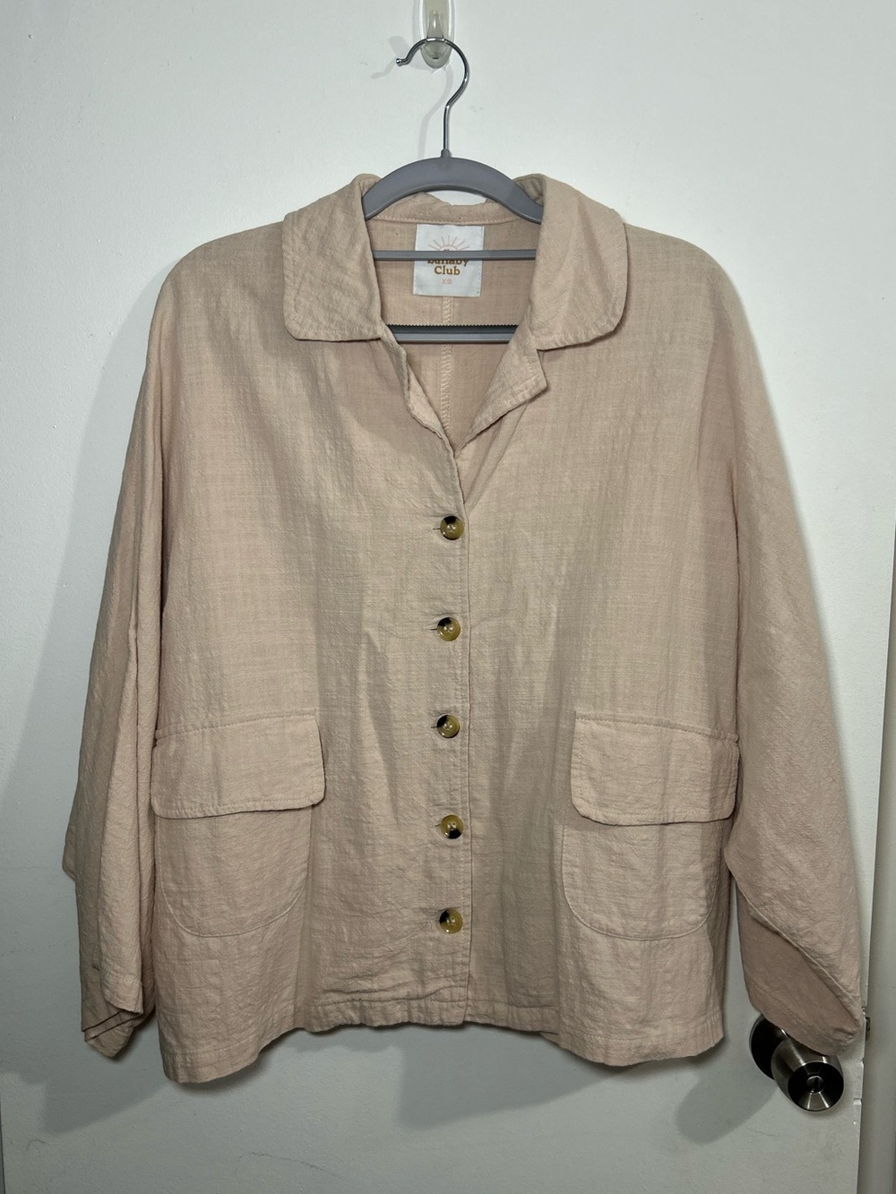The Lullaby Club Soft Cotton/Linen Button-Up Shorts Set - Picture 2 of 9